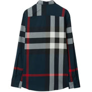 Burberry Navy Check Long-Sleeve Shirt (Pre-Loved)