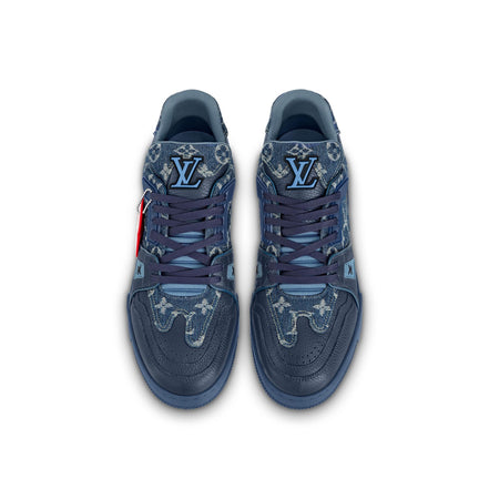 Louis Vuitton x NIGO Blue Monogram Denim LV Trainer Sneakers (Pre-Loved)