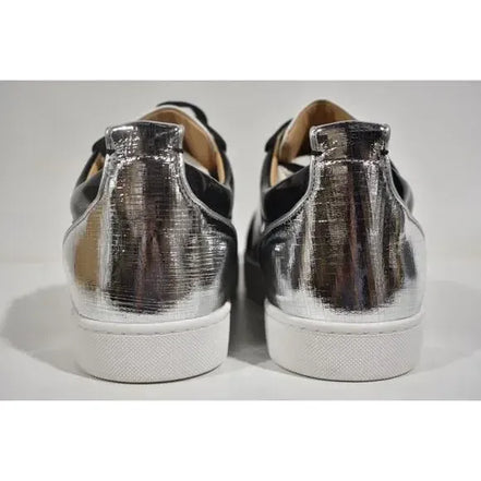 Christian Louboutin Black Patent & Silver Strass Louis Junior Sneakers (Pre-Loved)
