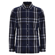 Burberry Navy Check Long-Sleeve Shirt (Pre-Loved)