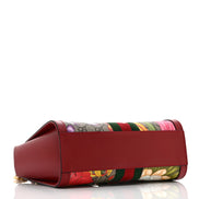 Gucci Ophidia GG Flora Red Leather Small Tote Bag (Pre-Loved)