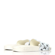 Louis Vuitton White and Silver Monogram Sliders 