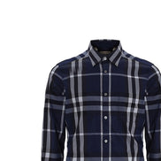 Burberry Navy Check Long-Sleeve Shirt (Pre-Loved)
