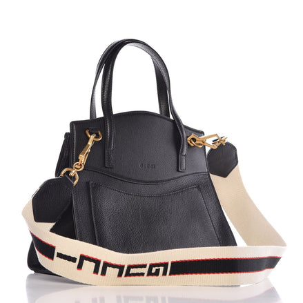 Gucci Linea Totem Crystal Butterfly Black Leather Tote Bag (Pre-Loved)