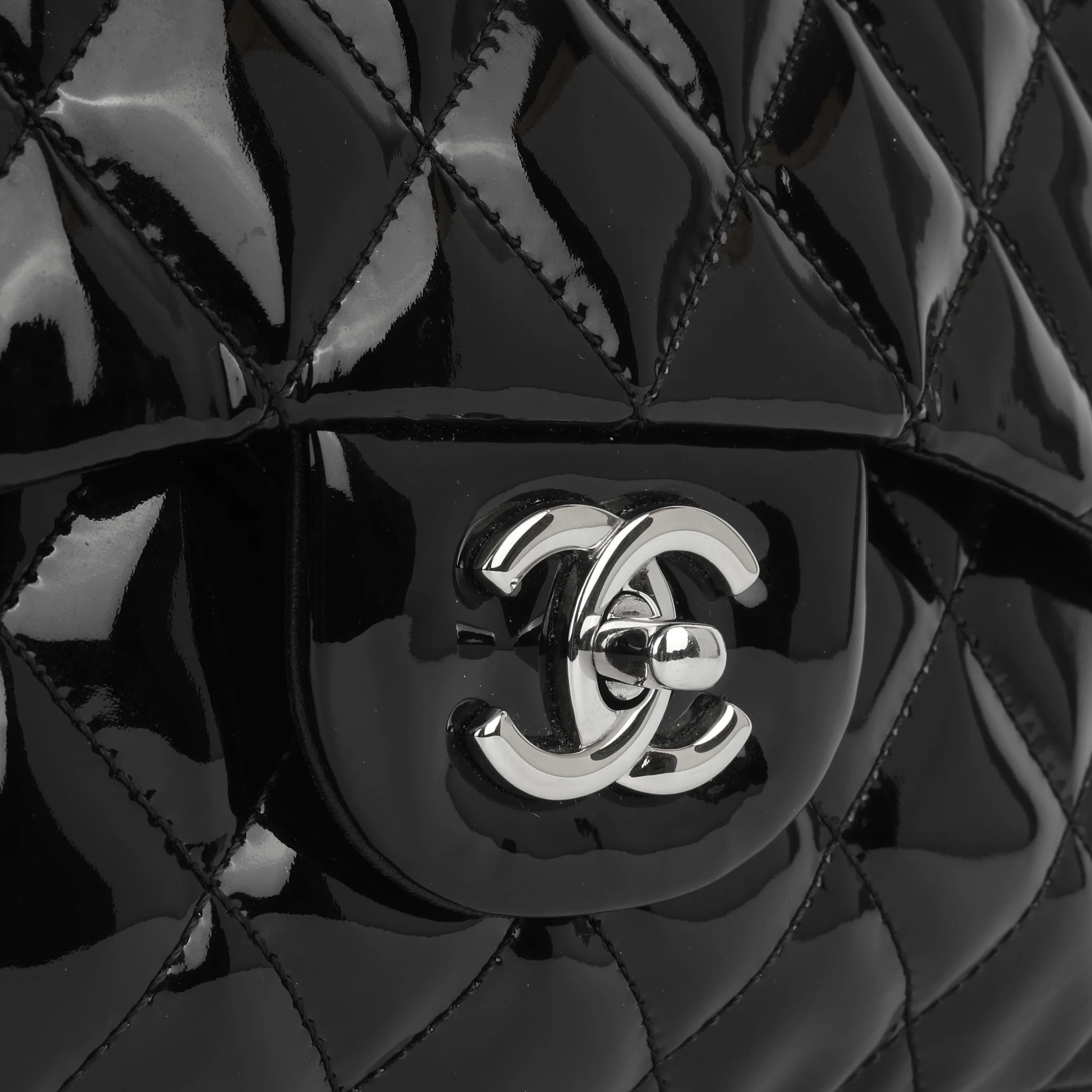 Chanel Jumbo Classic Double Flap Black Patent Leather 