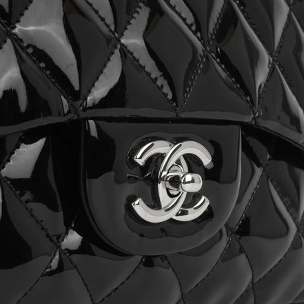 Chanel Jumbo Classic Double Flap Black Patent Leather "Unworn"
