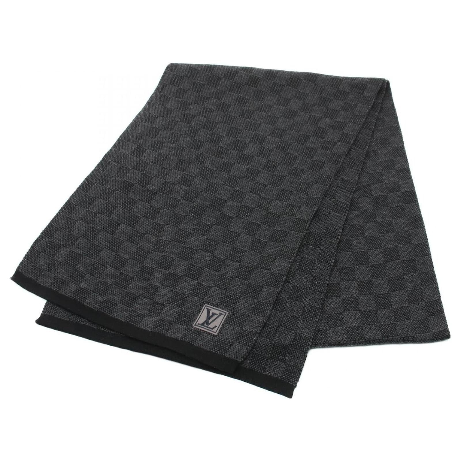Louis Vuitton Black and Grey Damier Knit Scarf 