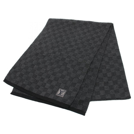 Louis Vuitton Black and Grey Damier Knit Scarf "Unworn"