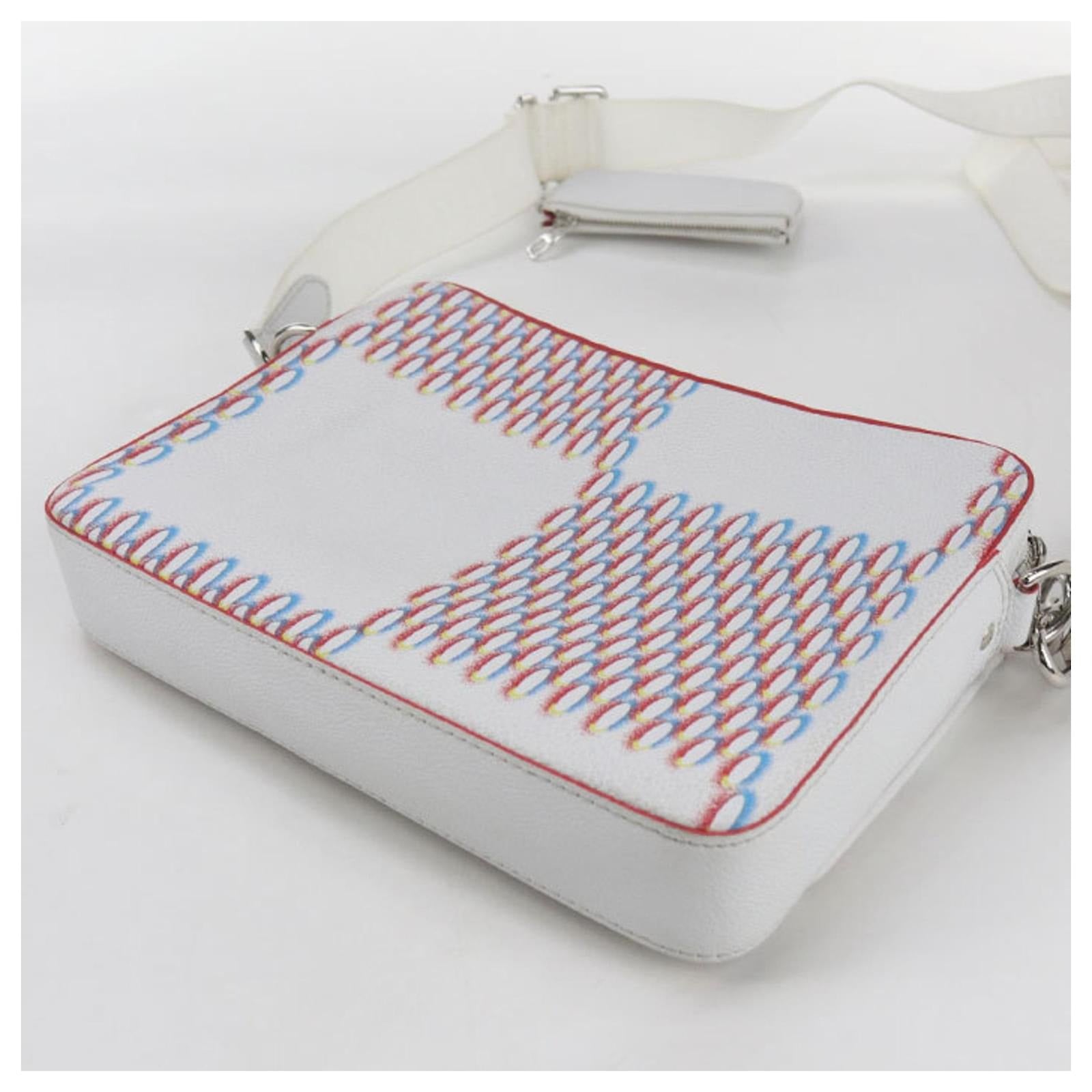 Louis Vuitton White Embroidered Damier Trio Messenger Bag 