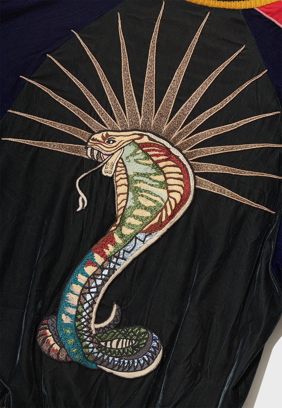 Gucci Multicolor Velvet Floral Appliqué Bomber Jacket (Pre-Loved)