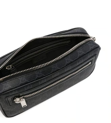 Gucci Black and Grey GG Supreme Belt Bag "Unworn"
