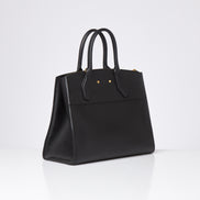Louis Vuitton Calfskin City Steamer MM Black 