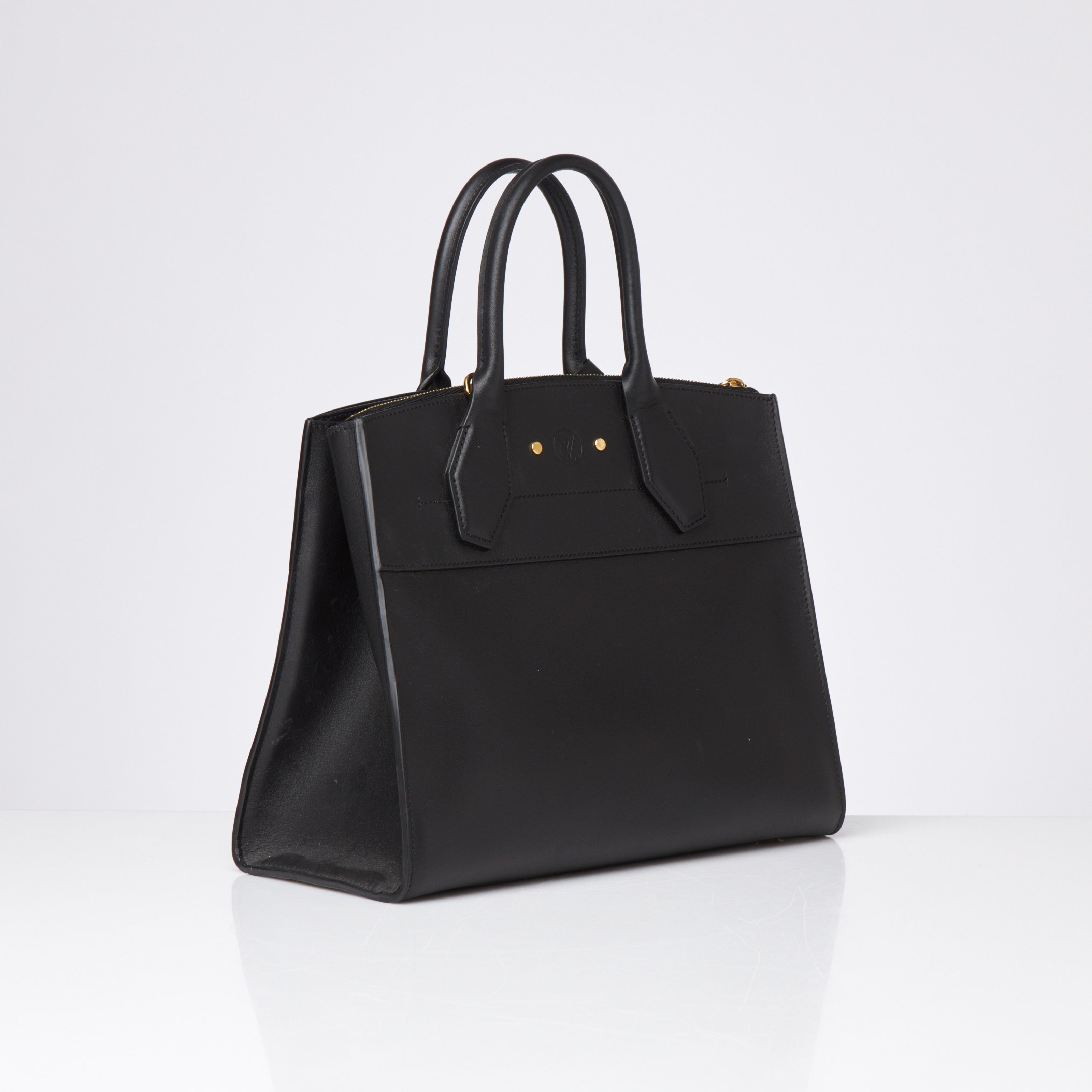 Louis Vuitton Calfskin City Steamer MM Black 