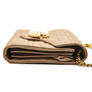 Gucci GG Marmont Matelassé Pearl Wallet on Chain Dusty Pink 