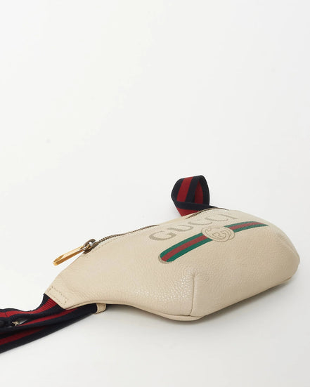 Gucci Vintage Logo Belt Bag Off-White Leather (Pre-Loved)
