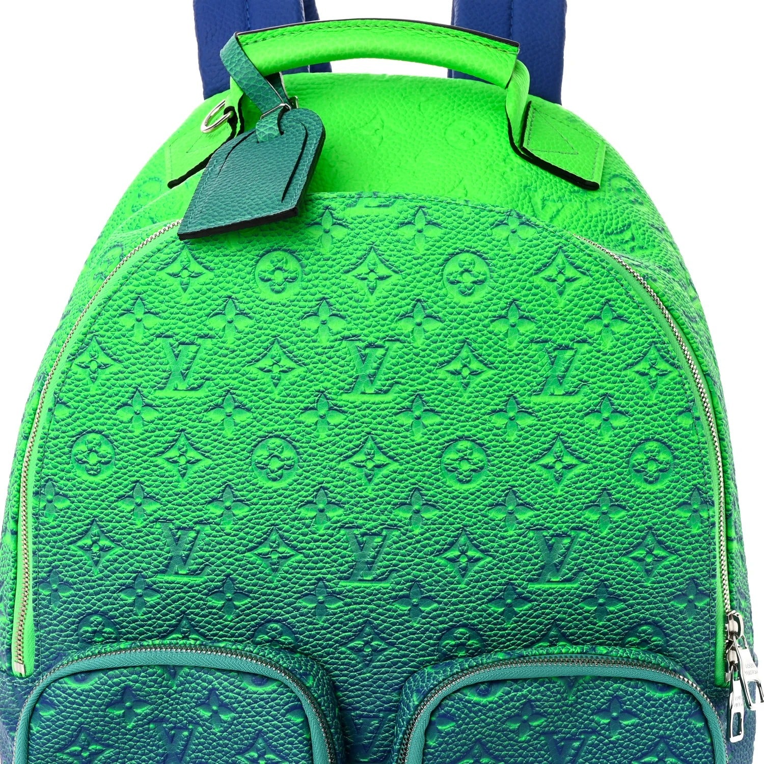 Louis Vuitton Neon Green & Blue Taurillon Illusion Multipocket Backpack (Pre-Loved