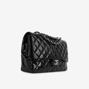 Chanel Jumbo Classic Double Flap Black Patent Leather 