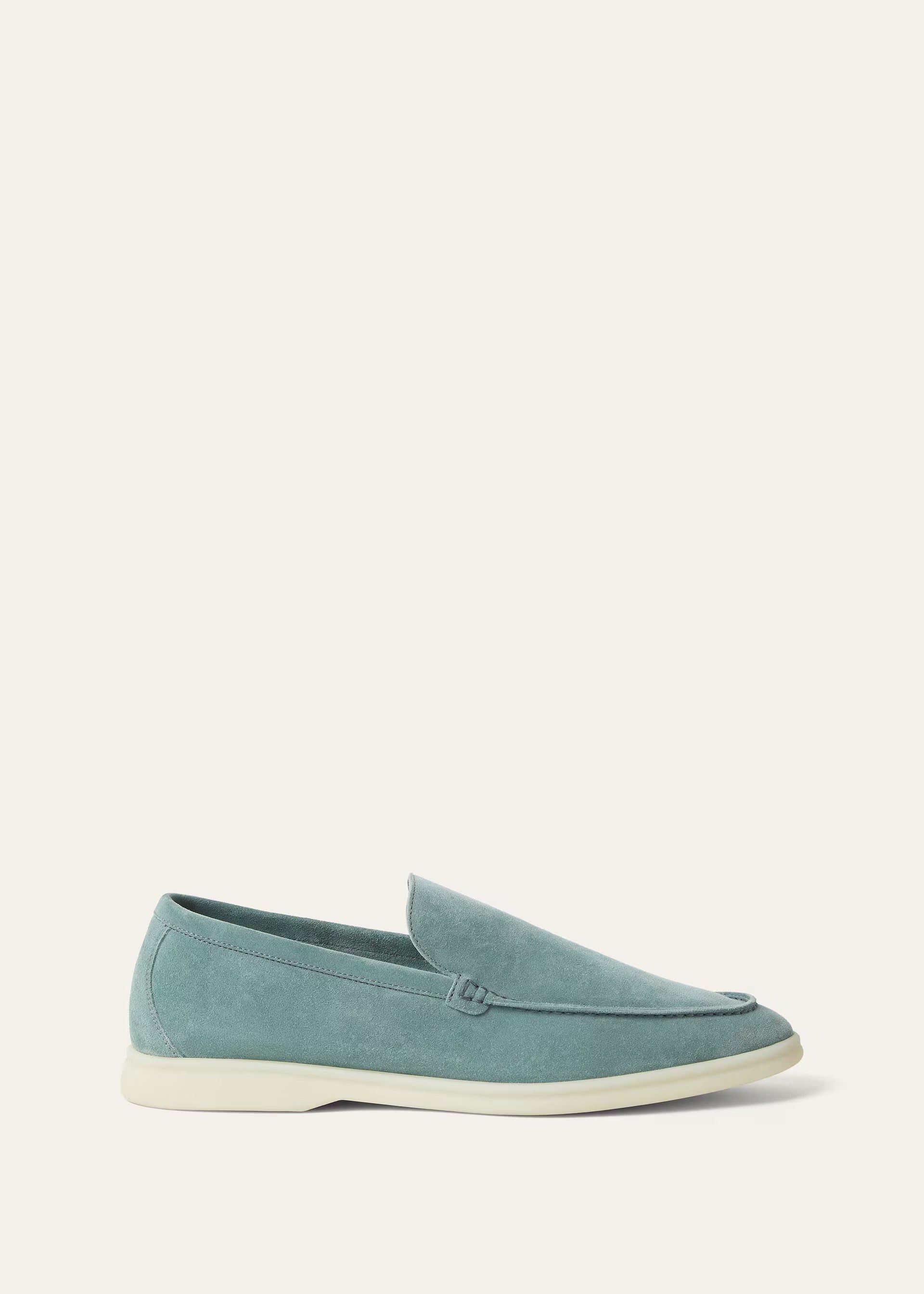 Loro Piana Summer Walk Suede White Sole Loafers 