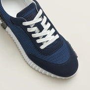Hermès Bouncing Navy Mesh and Suede Sneakers 