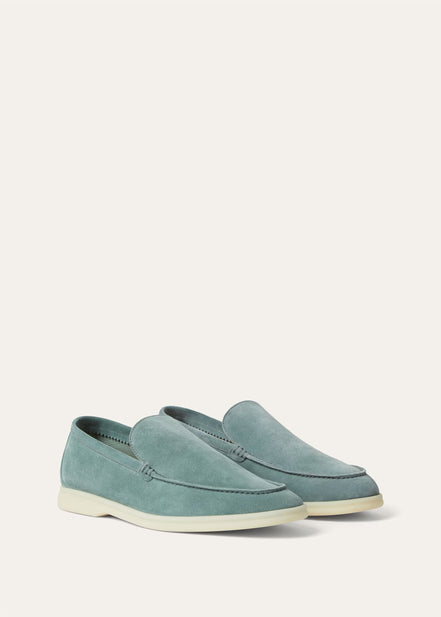 Loro Piana Summer Walk Suede White Sole Loafers "Unworn"