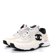 Chanel White and Black Runner Sneakers 