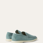 Loro Piana Summer Walk Suede White Sole Loafers 