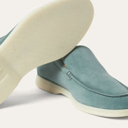 Loro Piana Summer Walk Suede White Sole Loafers 