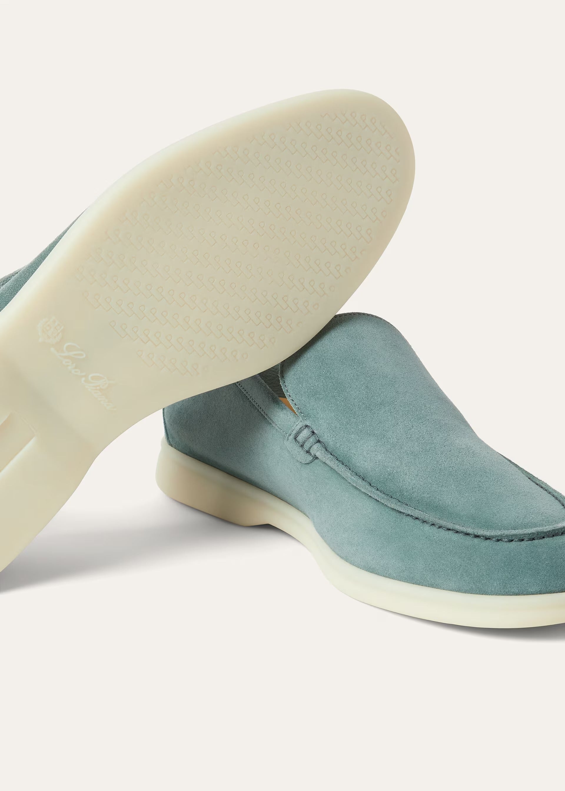 Loro Piana Summer Walk Suede White Sole Loafers 