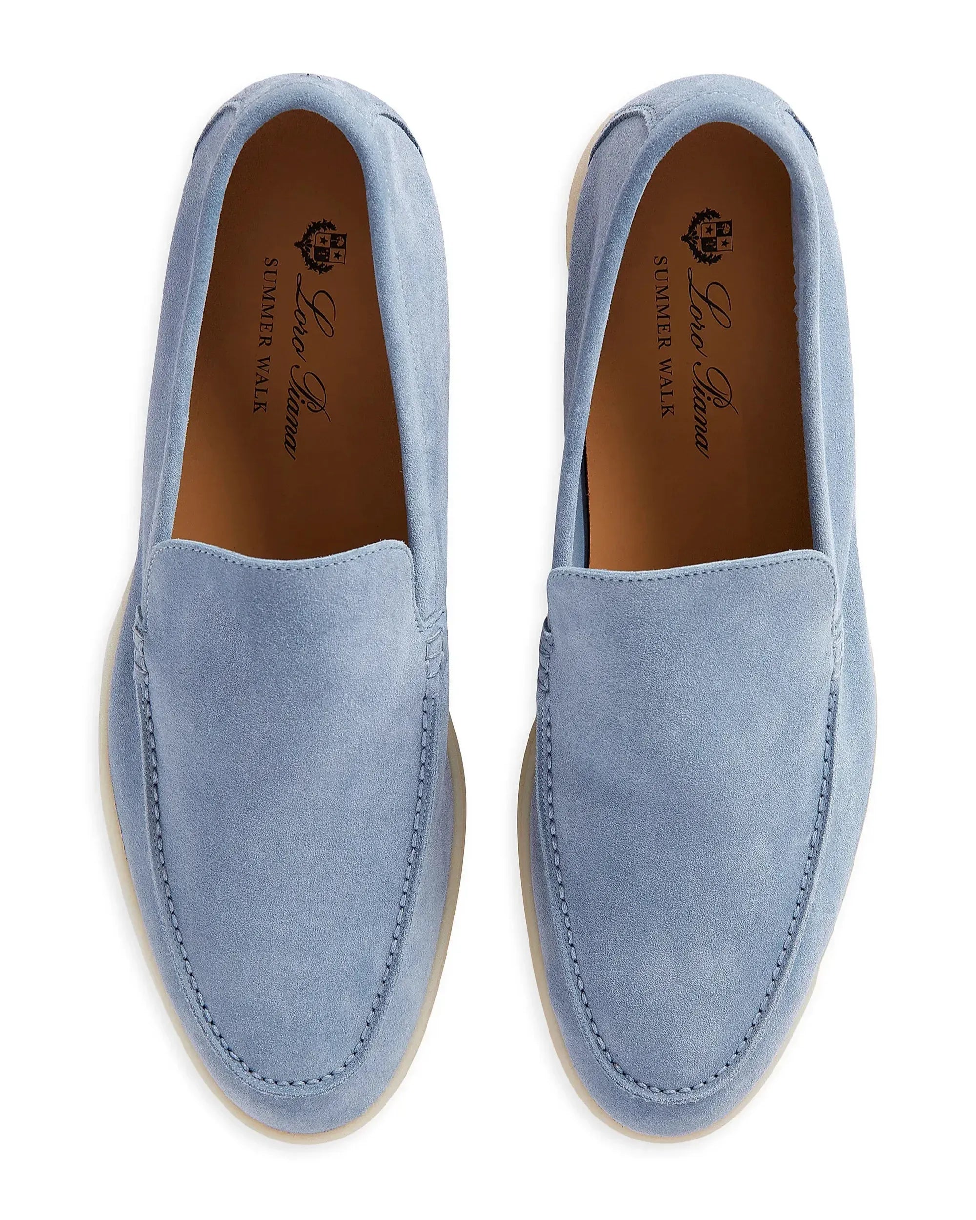 Loro Piana Summer Walk Suede White Sole Loafers 