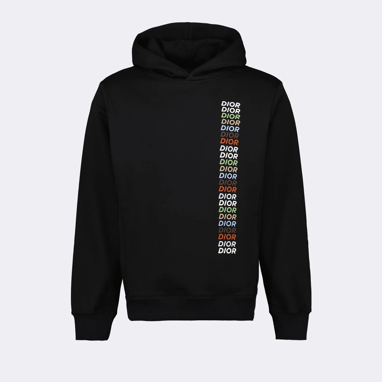 Dior Black Multi-Color Stacked Logo Hoodie 