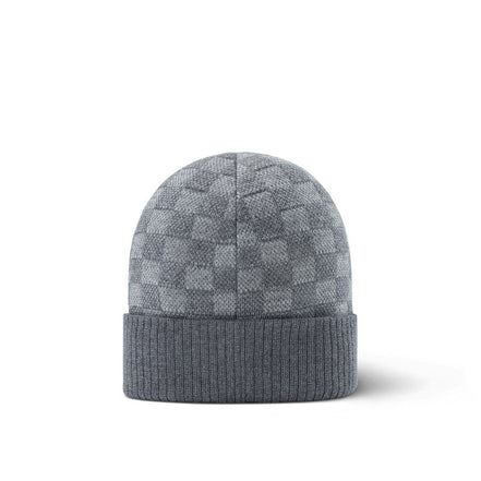 Louis Vuitton Grey Petit Damier Knit Beanie "Unworn"