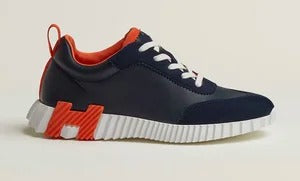 Hermès Bouncing Navy and Orange Piping Sneakers "Unworn"