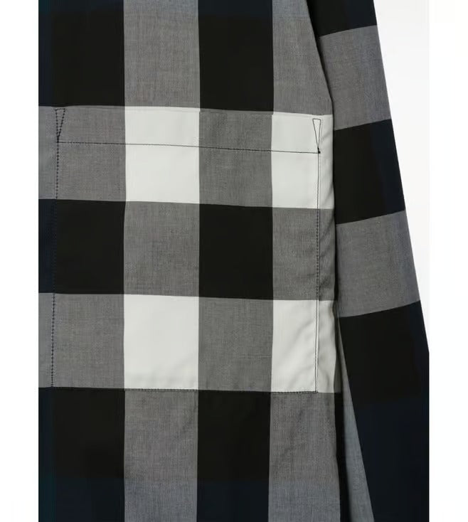 Burberry Navy Check Long-Sleeve Shirt (Pre-Loved)