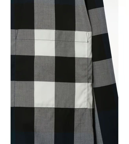 Burberry Navy Check Long-Sleeve Shirt (Pre-Loved)