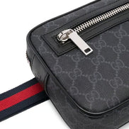 Gucci Black and Grey GG Supreme Belt Bag 