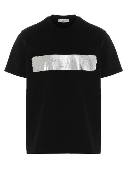 Givenchy Metallic Foil Logo Black Cotton T-Shirt (Pre-Loved)