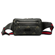 Gucci Black GG Supreme Tiger Print Belt Bag 