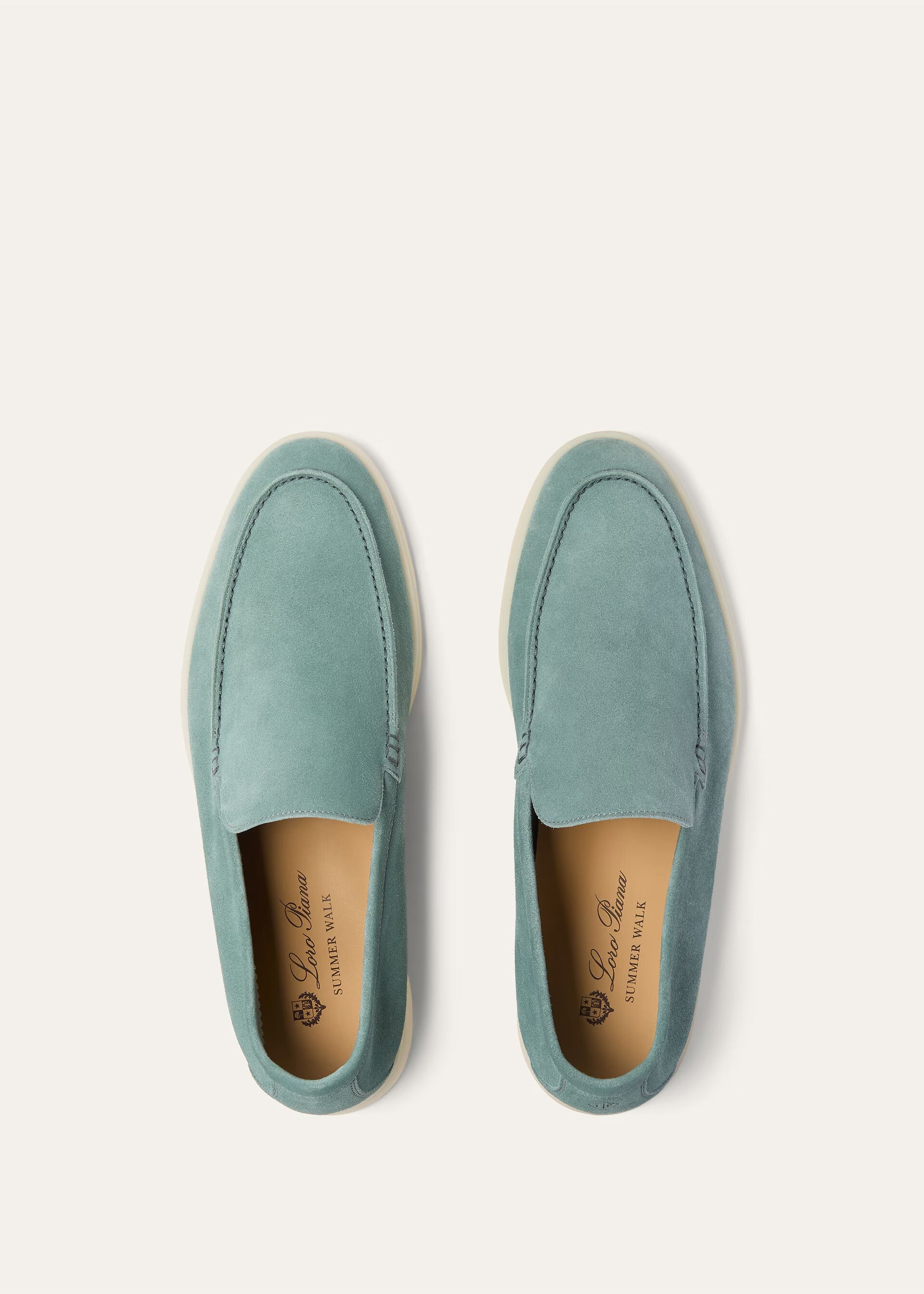 Loro Piana Summer Walk Suede White Sole Loafers 