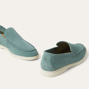 Loro Piana Summer Walk Suede White Sole Loafers 