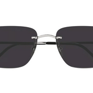 Cartier CT0330S 001 Big C Rimless Sunglasses Silver & Black 