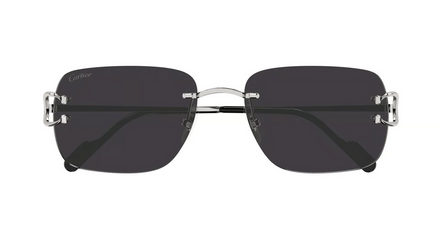Cartier CT0330S 001 Big C Rimless Sunglasses Silver & Black "Unworn"
