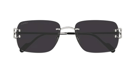 Cartier CT0330S 001 Big C Rimless Sunglasses Silver & Black "Unworn"