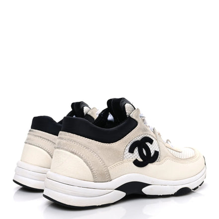 Chanel White and Black Runner Sneakers "Unworn"