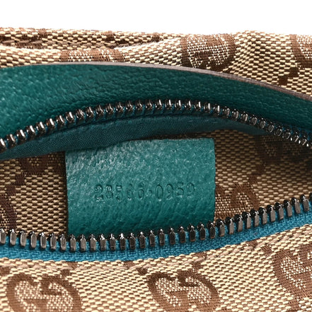 Gucci GG Supreme Canvas Waist Bag Teal Leather Trim (Pre-Loved)