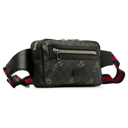 Gucci Black GG Supreme Tiger Print Belt Bag "Unworn"