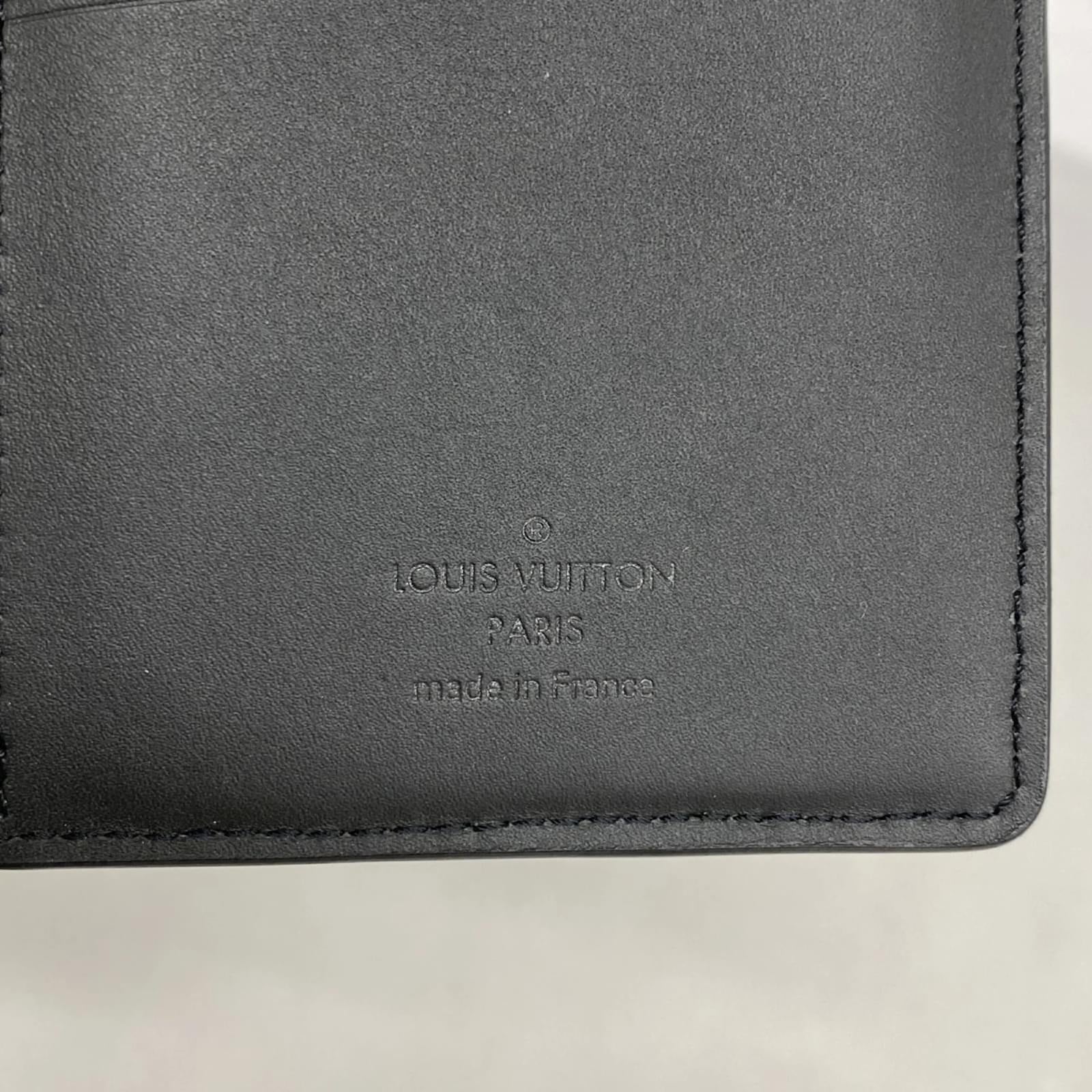 Louis Vuitton Aerogram Black Leather Brazza Wallet 