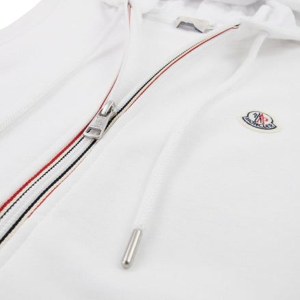 Moncler White Tricolor Zip Sleeveless Hoodie (Pre-Loved)