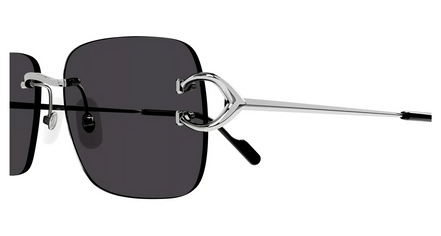 Cartier CT0330S 001 Big C Rimless Sunglasses Silver & Black "Unworn"