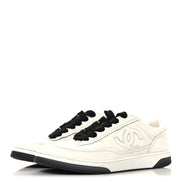 Chanel Interlocking CC Logo Low-Top Calfskin Sneakers 