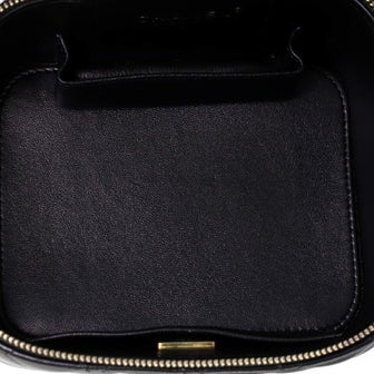 Chanel Classic Vanity Case with Chain Top Handle Black Caviar Gold Hardware 